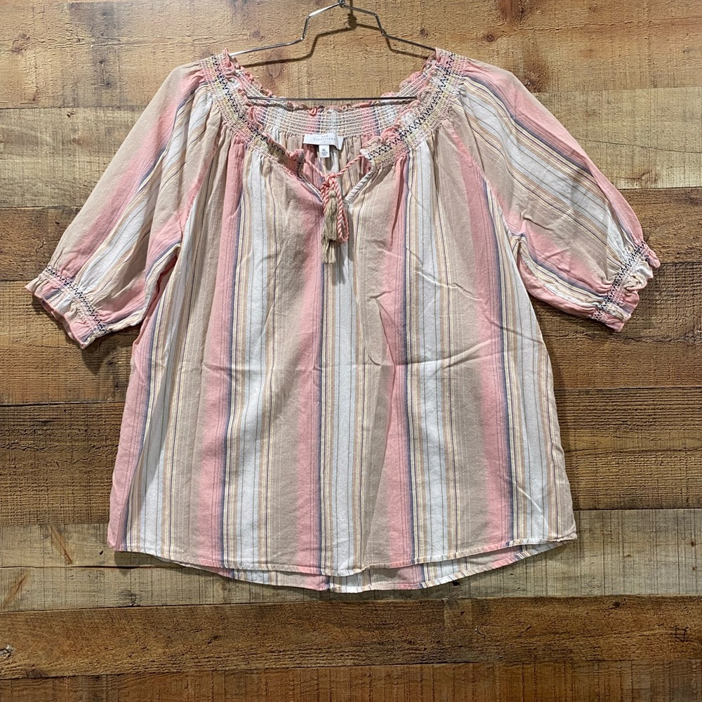 New Directions Belk Short Sleeve Peasant Top Size XL